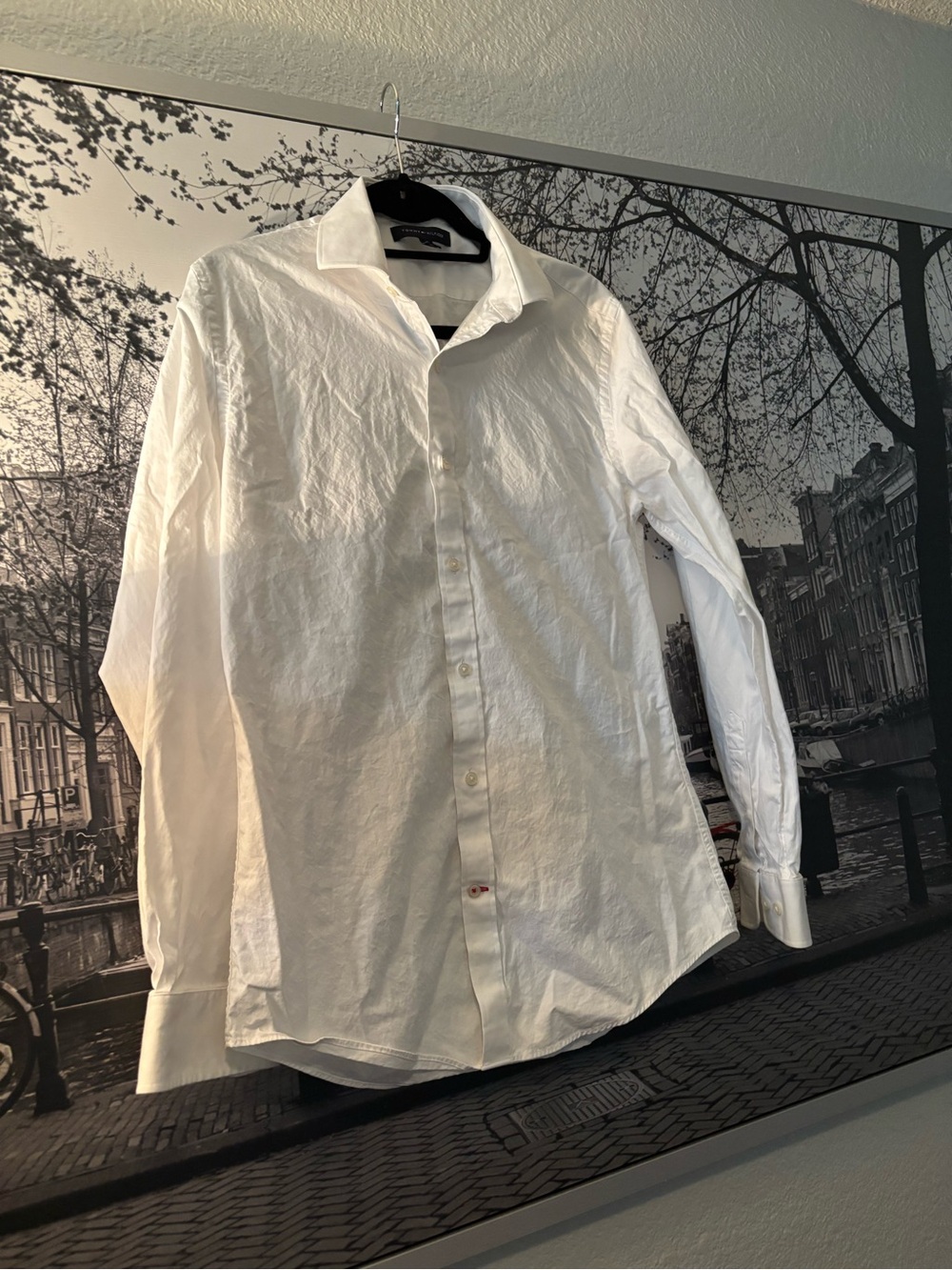 Tommy Hilfiger White Men's Long-Sleeve Dress Shirt